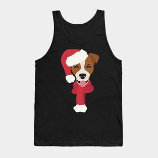 Christmas Jack Russell Dog Face Tank Top